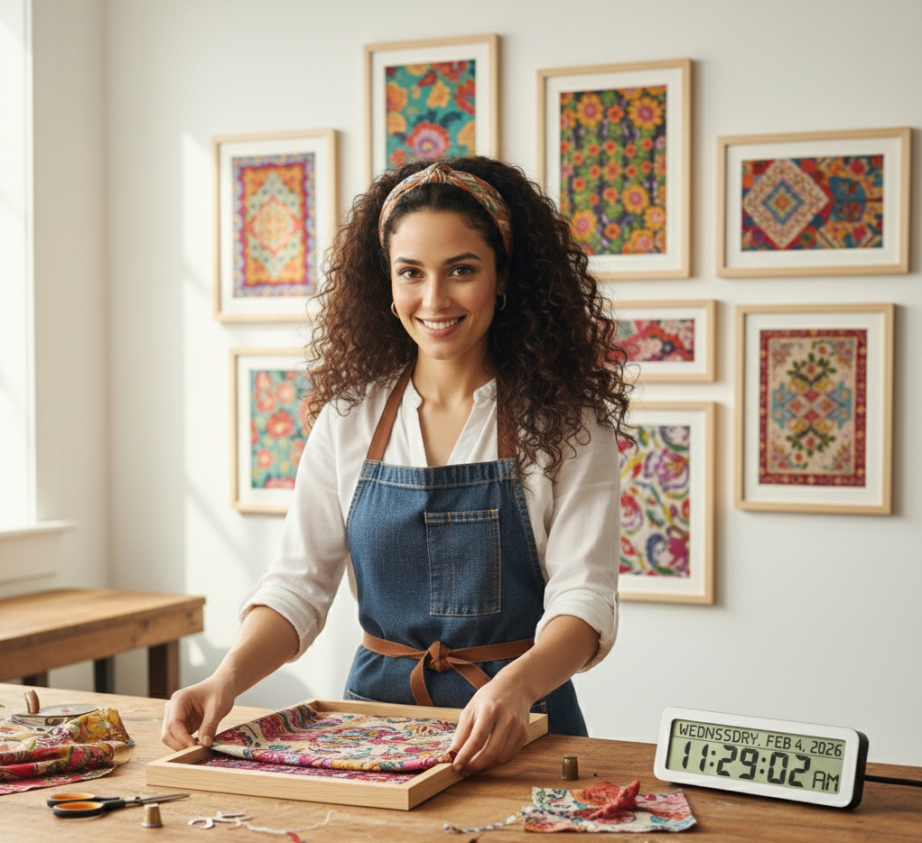 Encadrer des chutes de tissus anciens ou foulards : une idée trop mignonne !