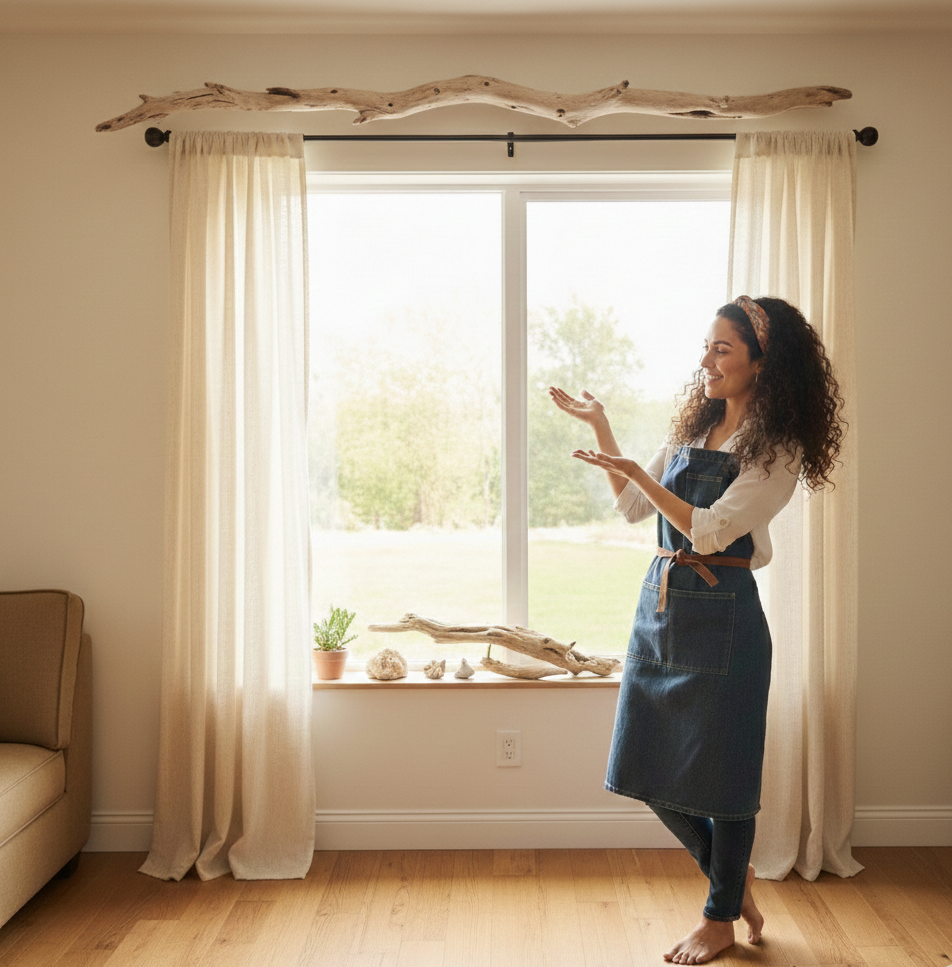 Utiliser des branches de bois flotté comme tringles : astuces et idées créatives