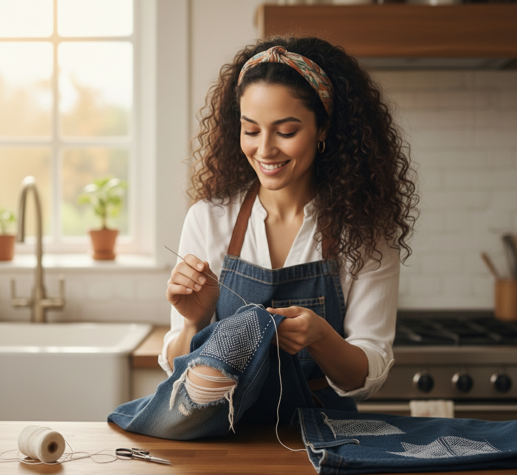 Réparer un trou de jean avec la technique du Sashiko : Pas de stress, en vrai ça prend 5 min !