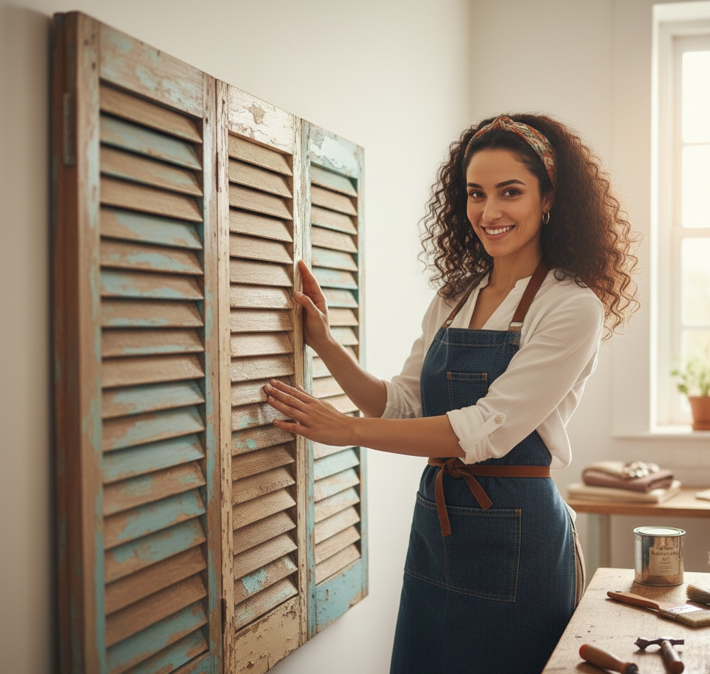 Créer une tête de lit avec des vieux volets : DIY facile et stylé