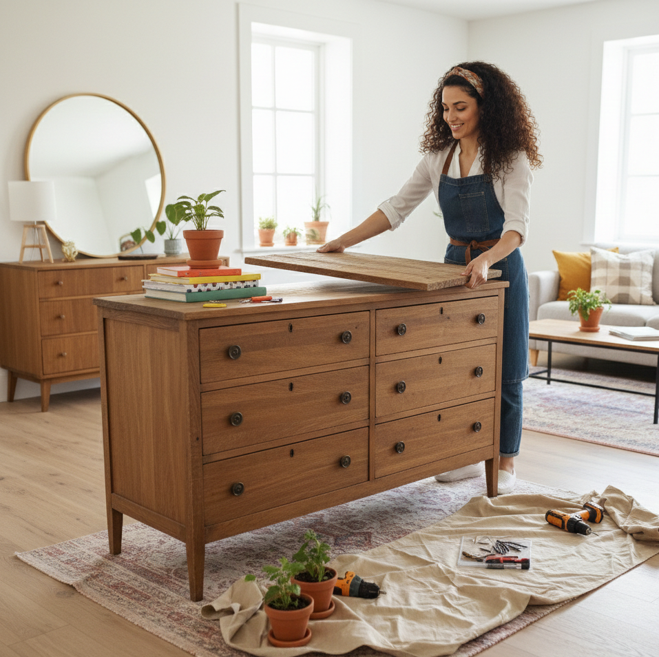 Comment créer un îlot central stylé avec deux commodes