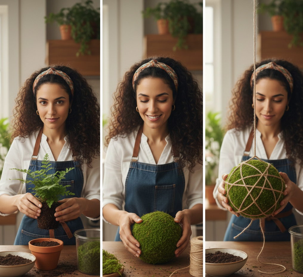 Créer une kokedama : boule de mousse suspendue, un guide pas à pas