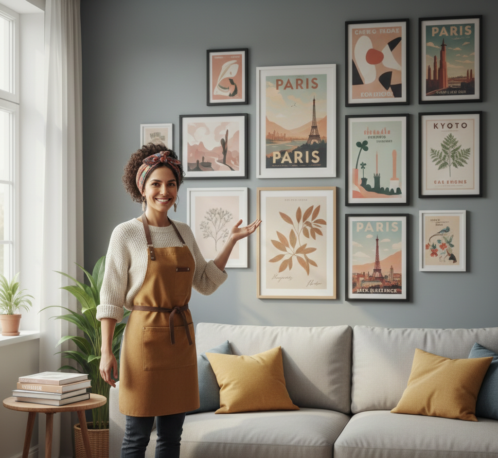 Cómo decorar con posters enmarcados estilo galería