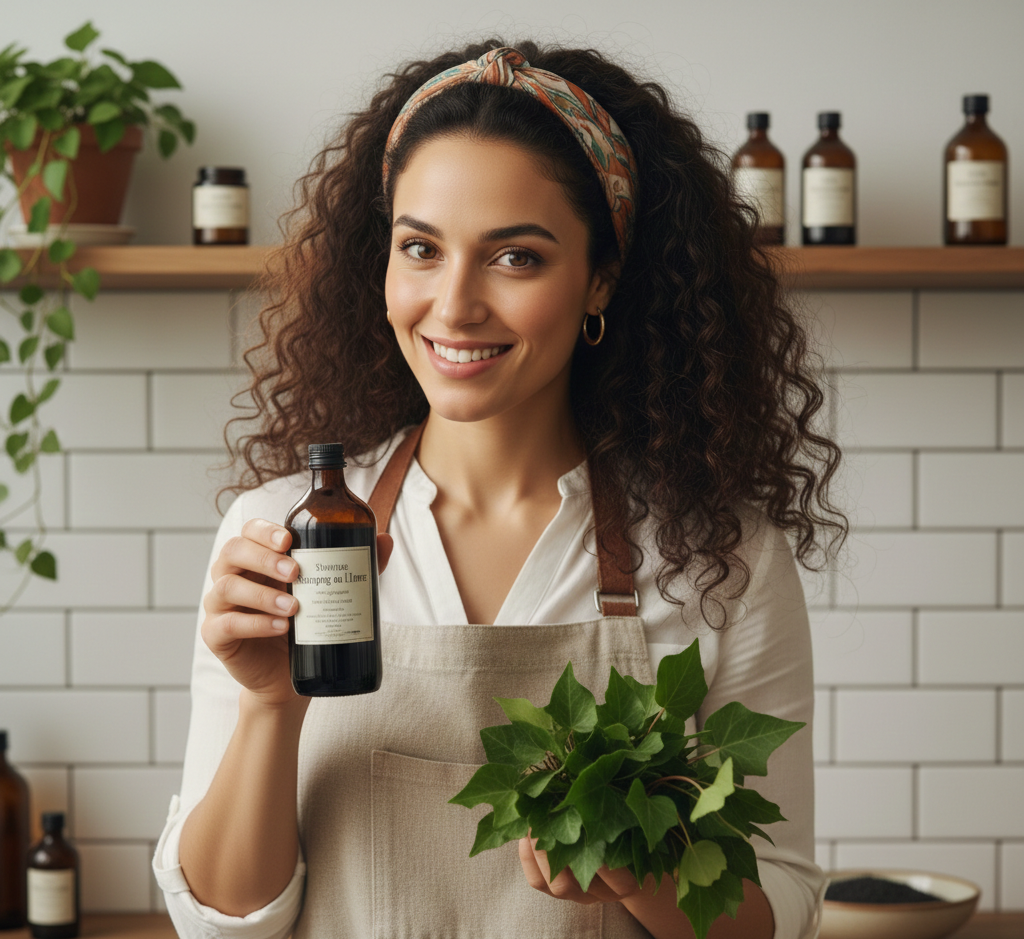 Shampoing noir naturel au lierre grimpant : le secret de cheveux sublimes