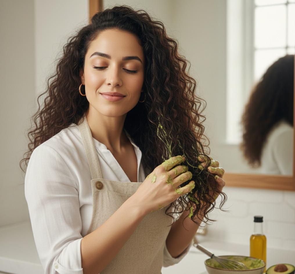 DIY Avocado and Olive Oil Hair Mask for Deep Conditioning