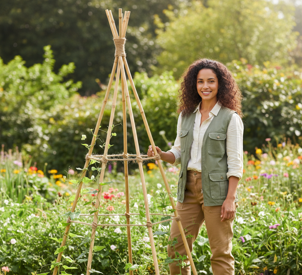 Tutoriel : Fabriquer un tuteur tipi en perches de bambou