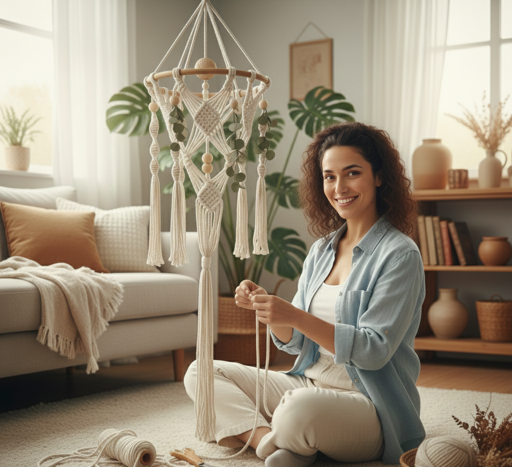 Tutoriel : Créer une Mobile Suspension Macramé Déco