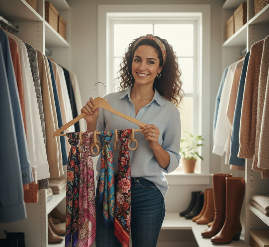 Comment fabriquer un range-foulard sur cintre : tutoriel facile