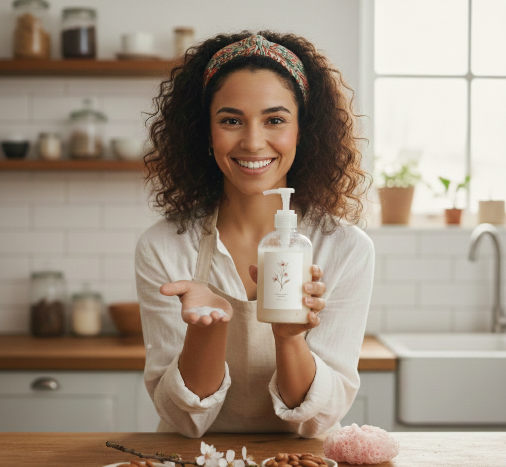 Cómo hacer jabón líquido moussant con aroma de almendras