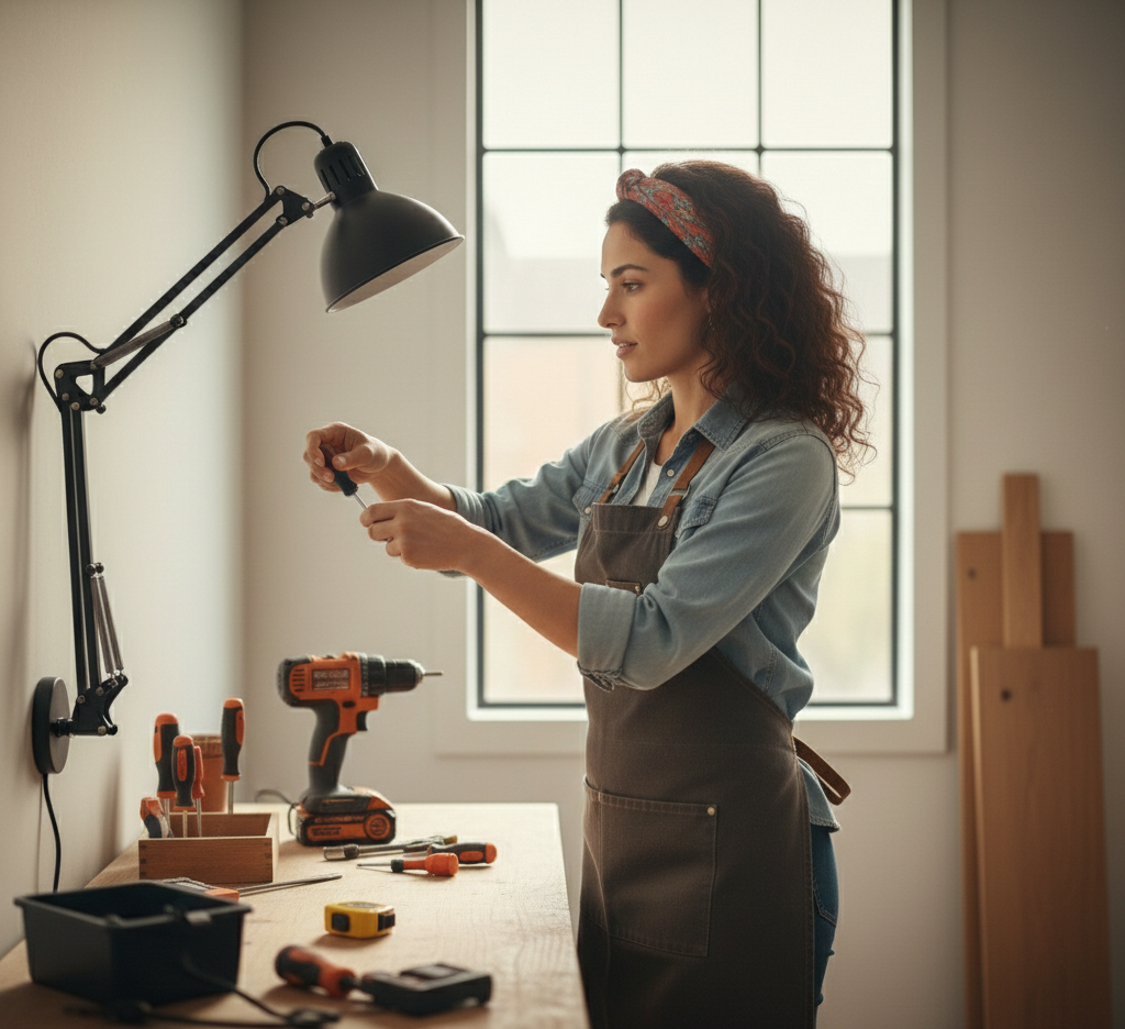 Comment installer une lampe applique bras articulé