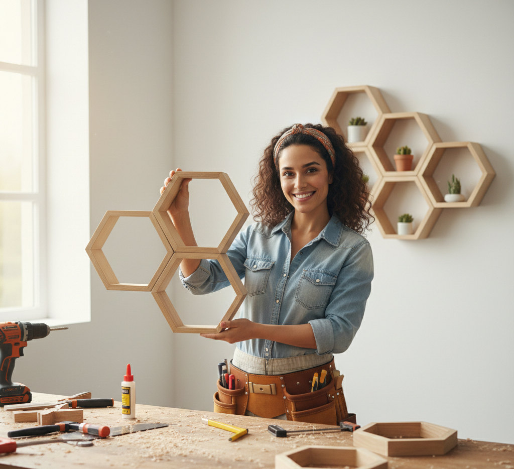 Tutoriel : Fabriquer une étagère hexagonale nid d'abeille