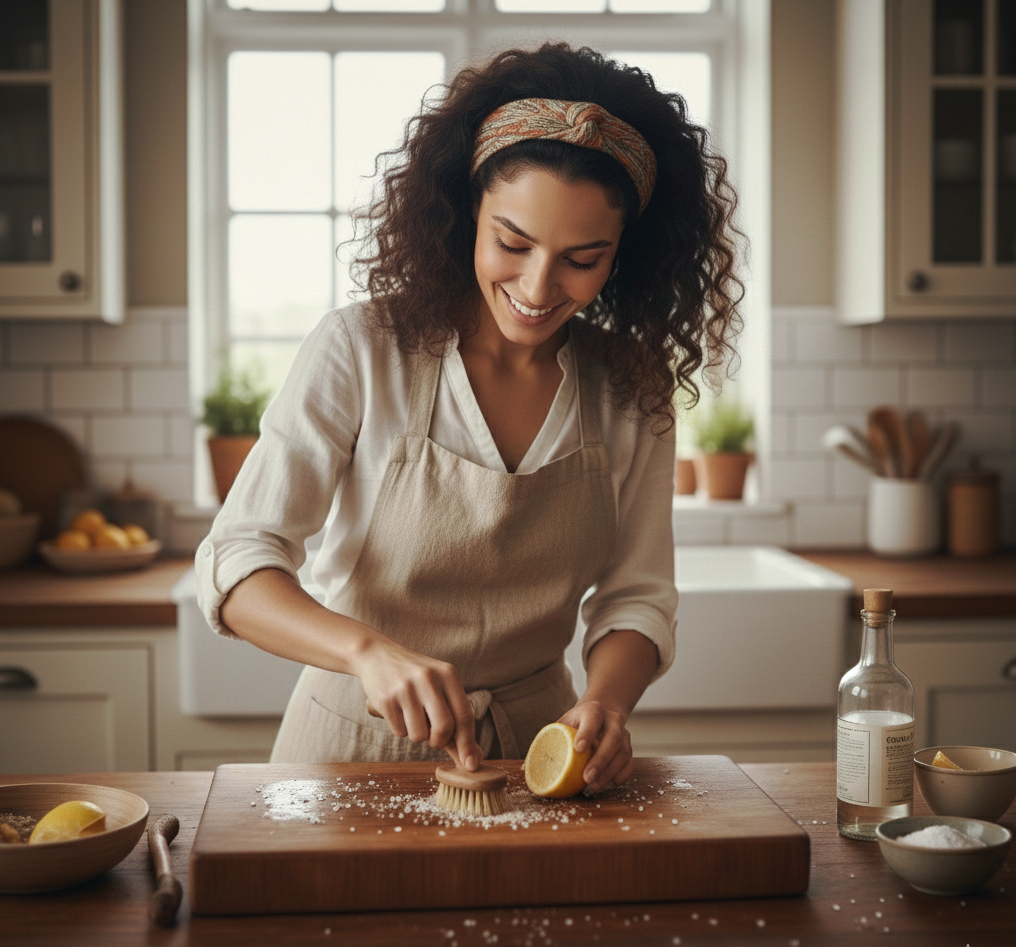 كيف تنظف لوح التقطيع الخشبي بشكل صحيح