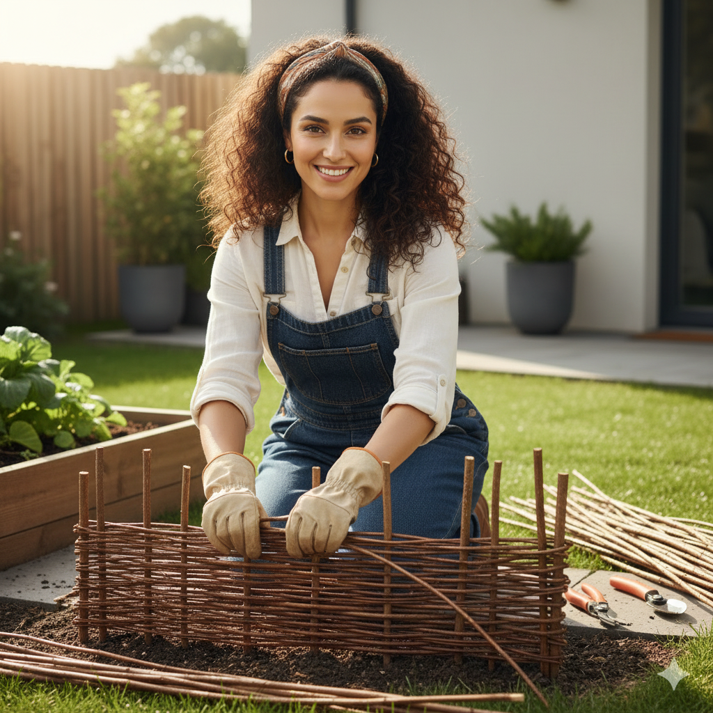 Cómo hacer una bordura de huerto con trenzado de mimbre: Tutorial paso a paso