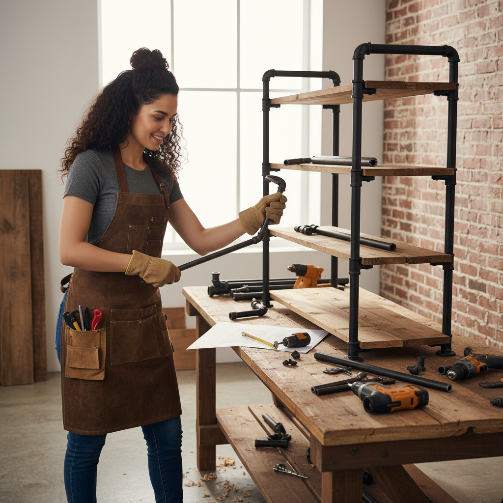 Cómo hacer una étagère industrial con tuberías a la vista