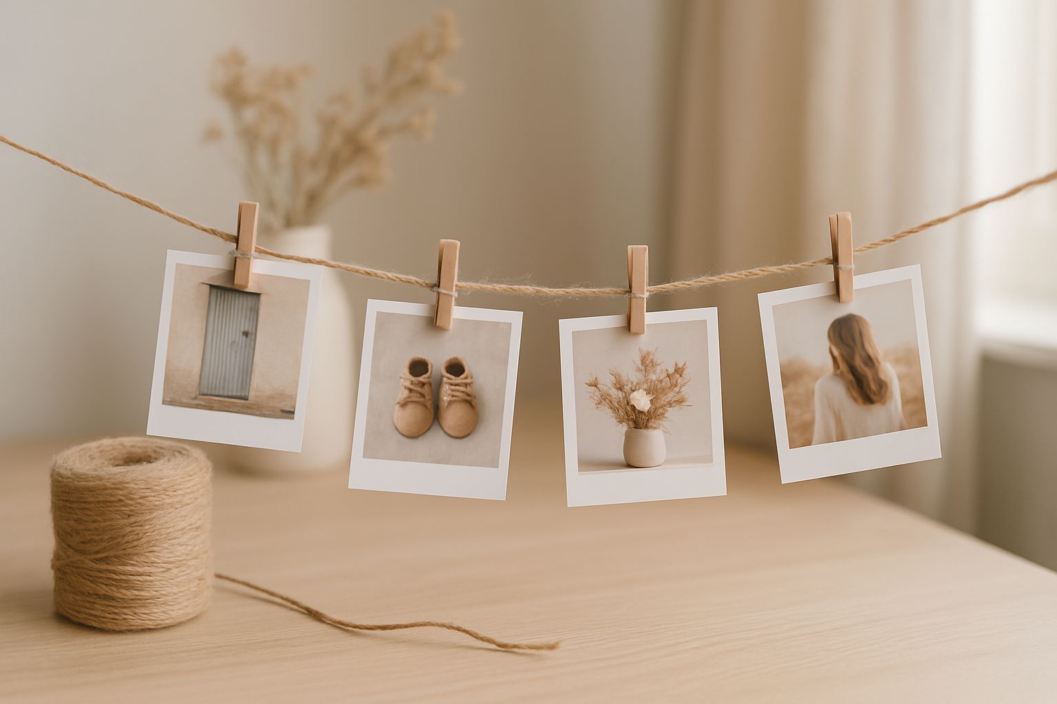 Guirlande photo pinces à linge : tutoriel DIY facile