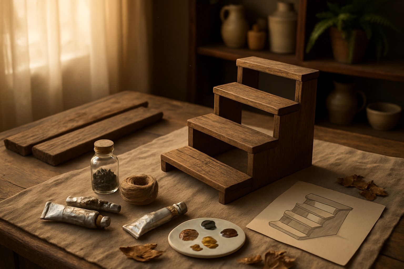 How to Build a Decorative Staircase Plant Shelf