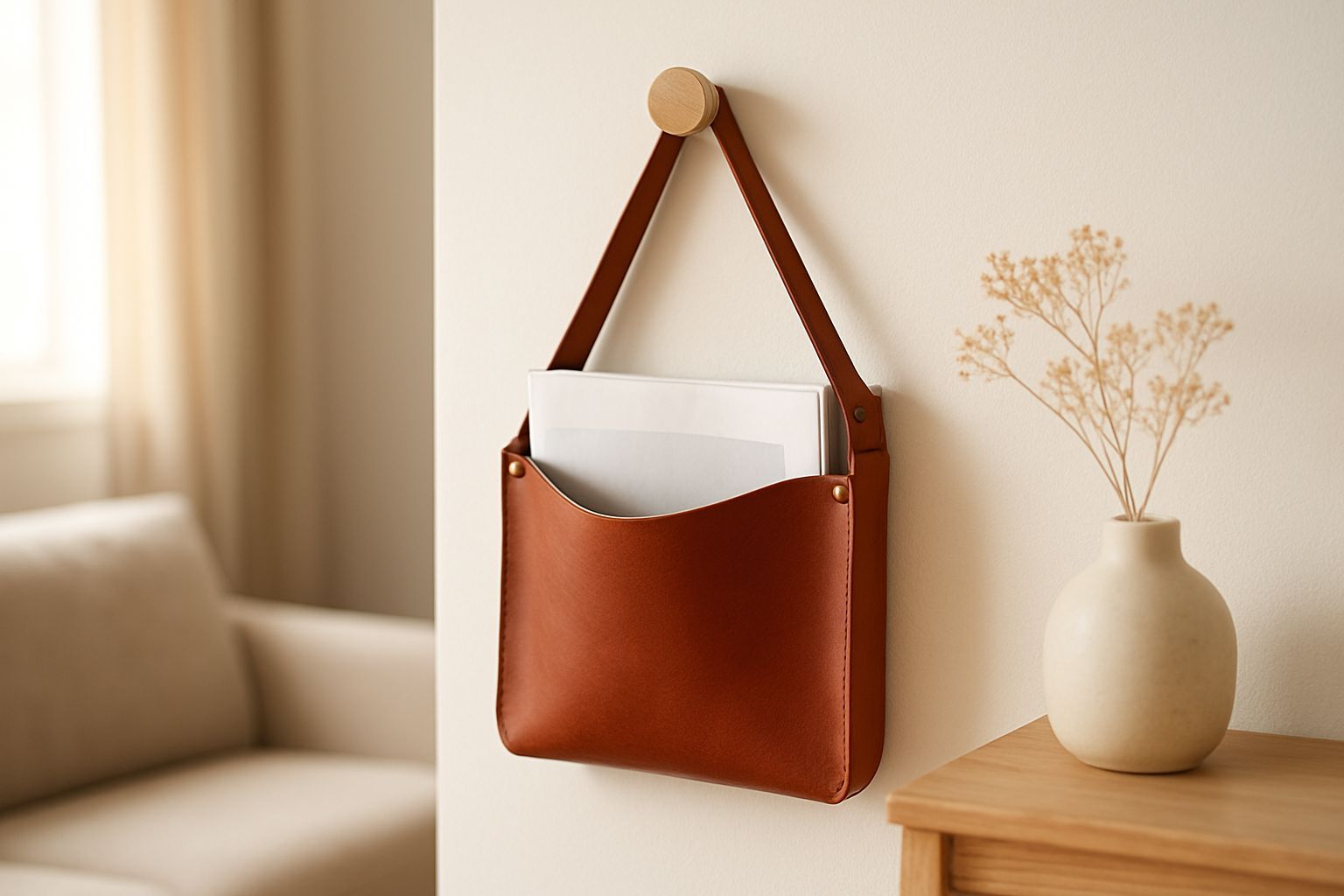 Créer un porte-magazines en cuir suspendu : tutoriel DIY