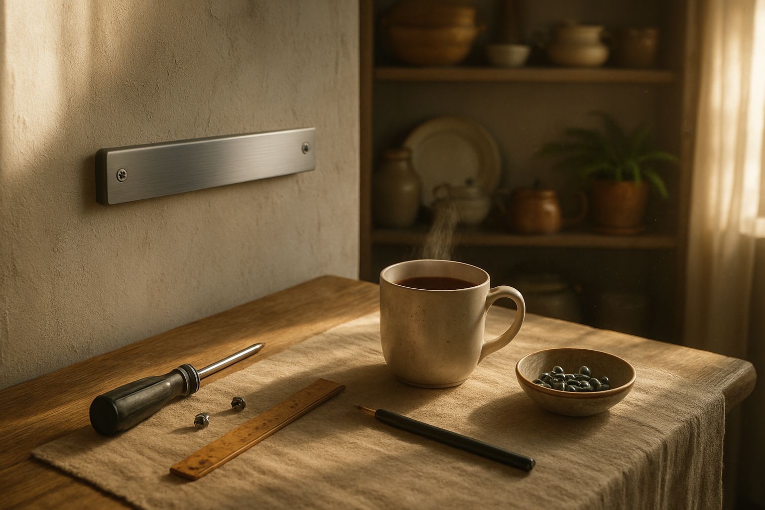 كيفية تركيب Range-couteau (مجموعة سكاكين) مغناطيسية على الحائط