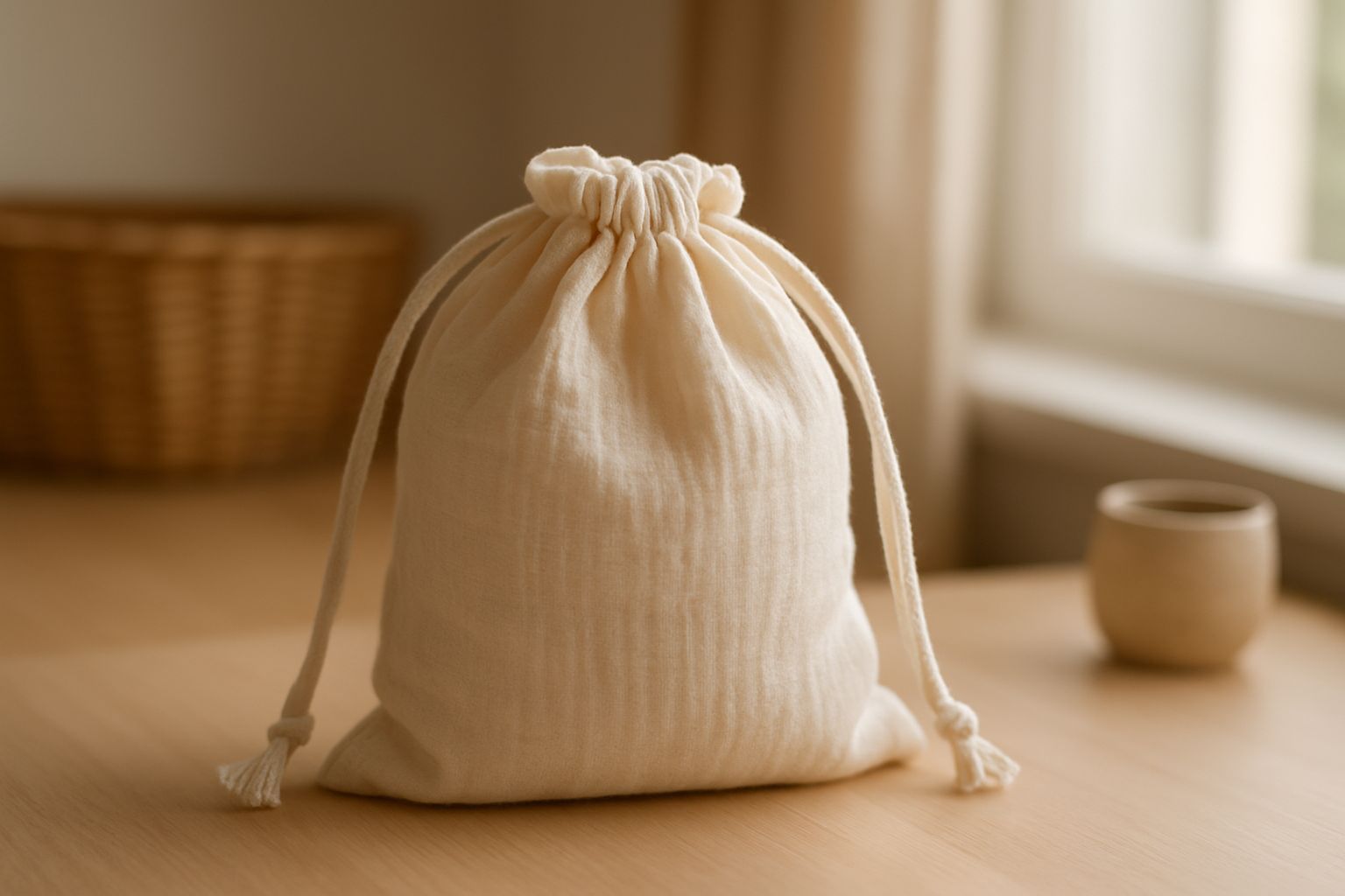 Tutoriel : Fabriquer un pochon vrac en mousseline de coton