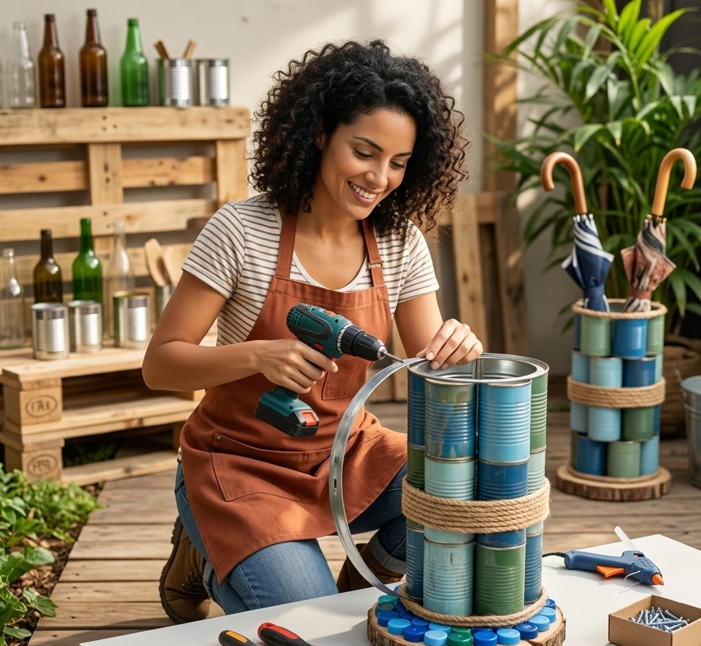 Paragüero original de materiales reciclados: Tutorial paso a paso