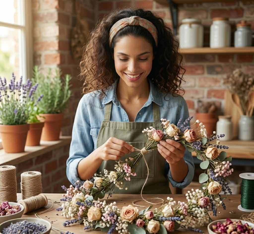 How to Make a Romantic Dried Flower Garland