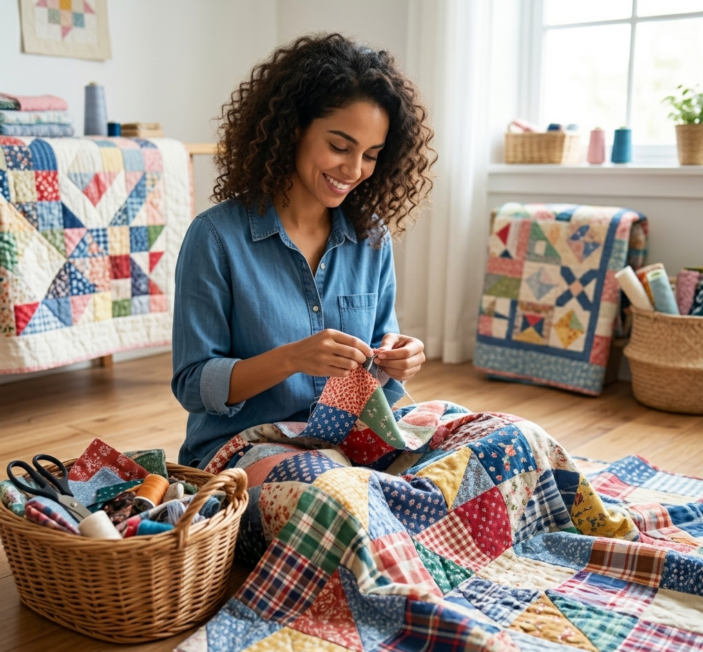 Plaid patchwork avec chutes de tissus : un tutoriel créatif et écologique