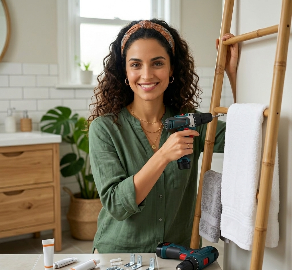 Cómo instalar un toallero escalera de bambú: Tutorial paso a paso