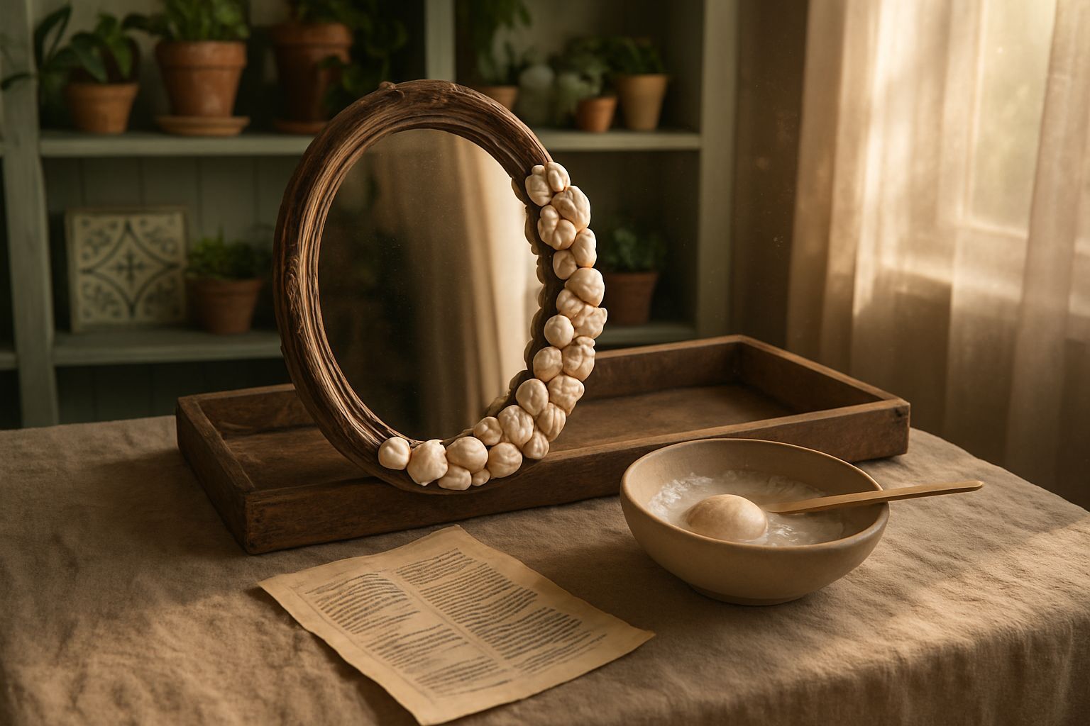 Cómo hacer un espejo con conchas pegadas en el marco