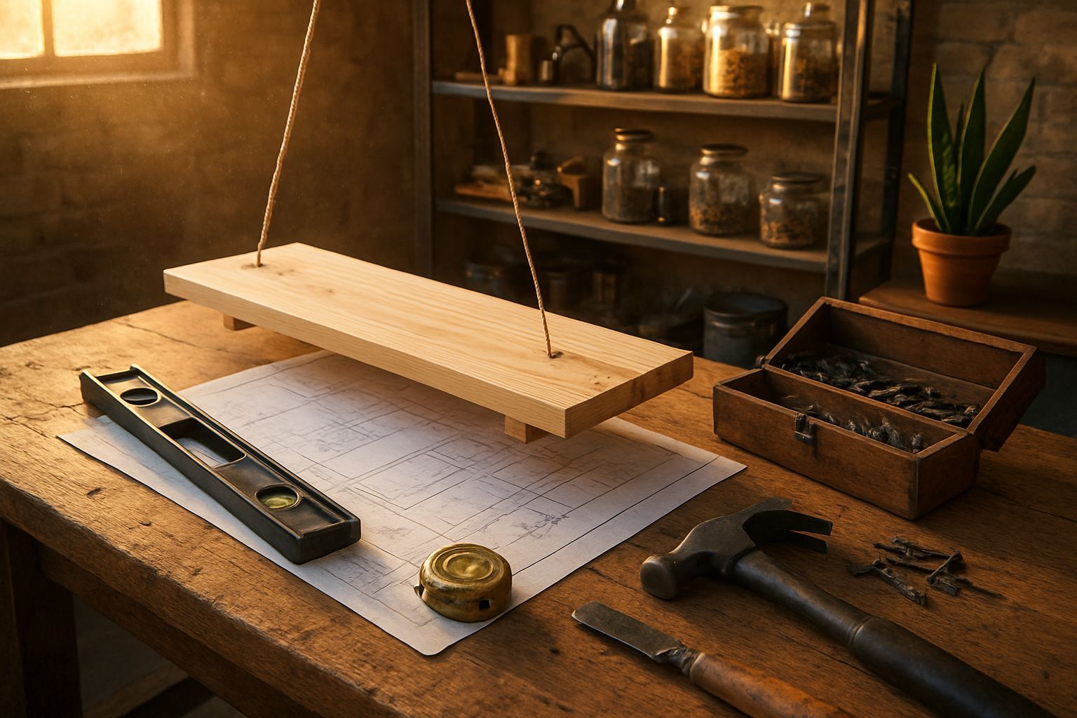 Comment installer une étagère suspendue au plafond du garage