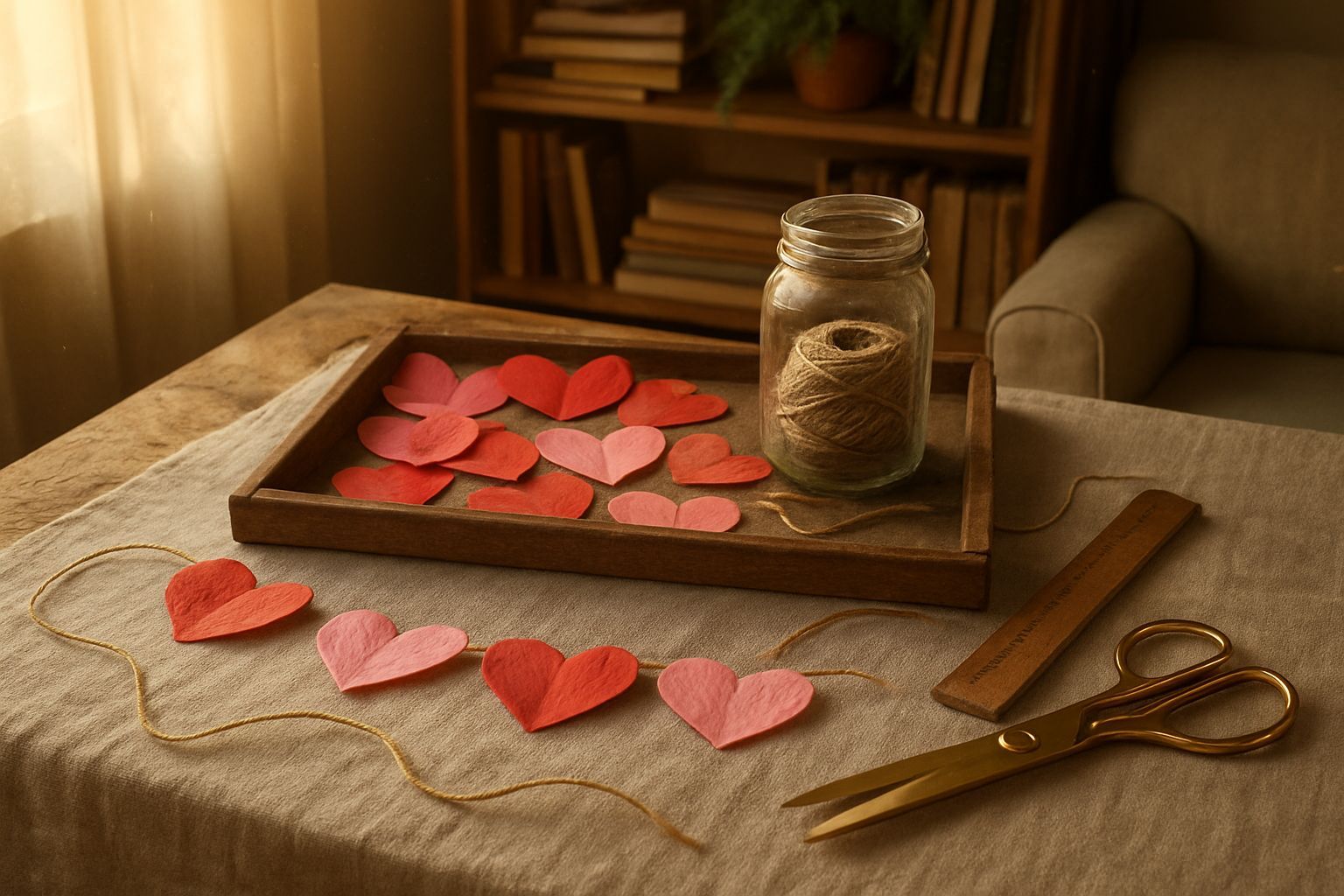 كيفية صنع غارlande من قلوب الورق للعيد الحب