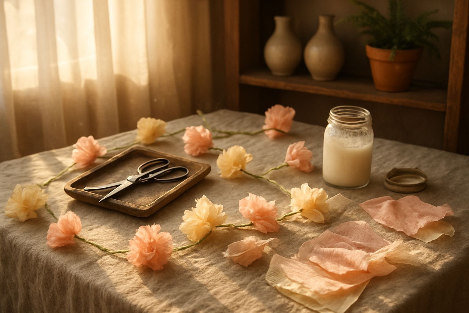 Tutoriel : Fabriquer une guirlande de fleurs en papier crépon