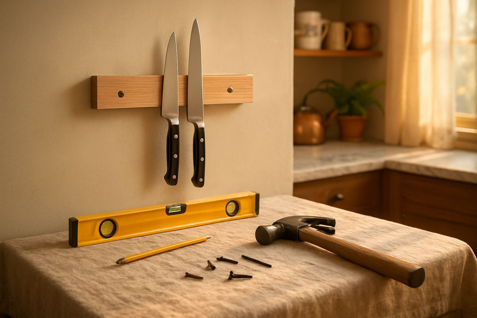 How to Install a Magnetic Wall-Mounted Knife Rack