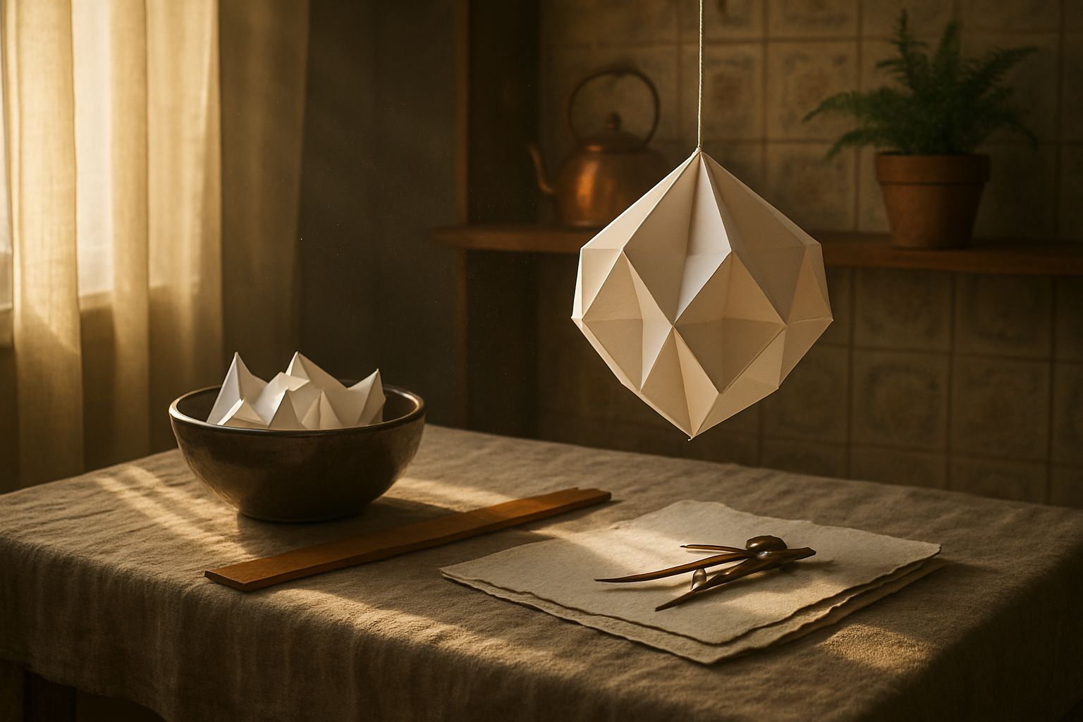 How to Make a Geometric Origami Pendant Light