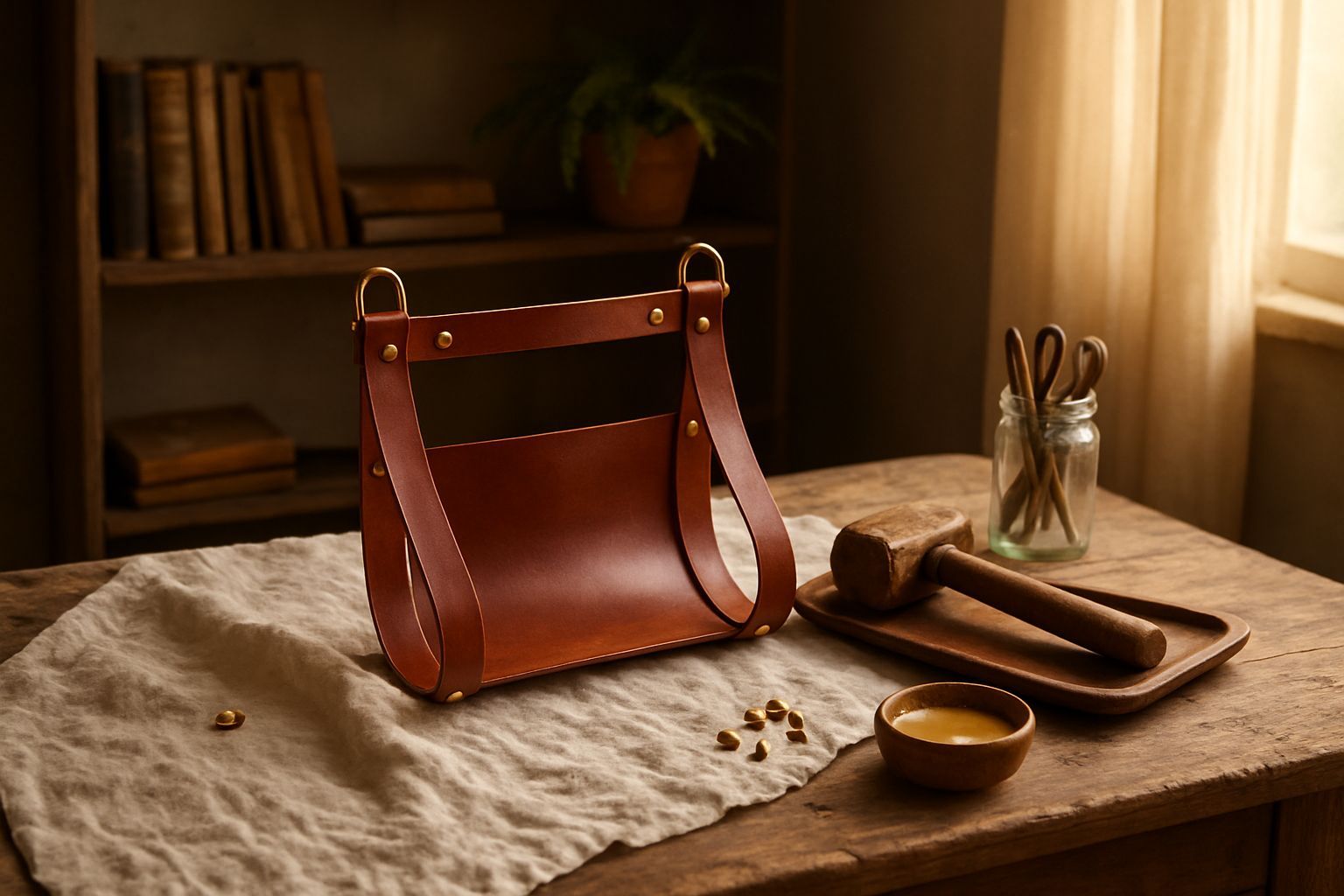 How to Make a Hanging Leather Magazine Rack