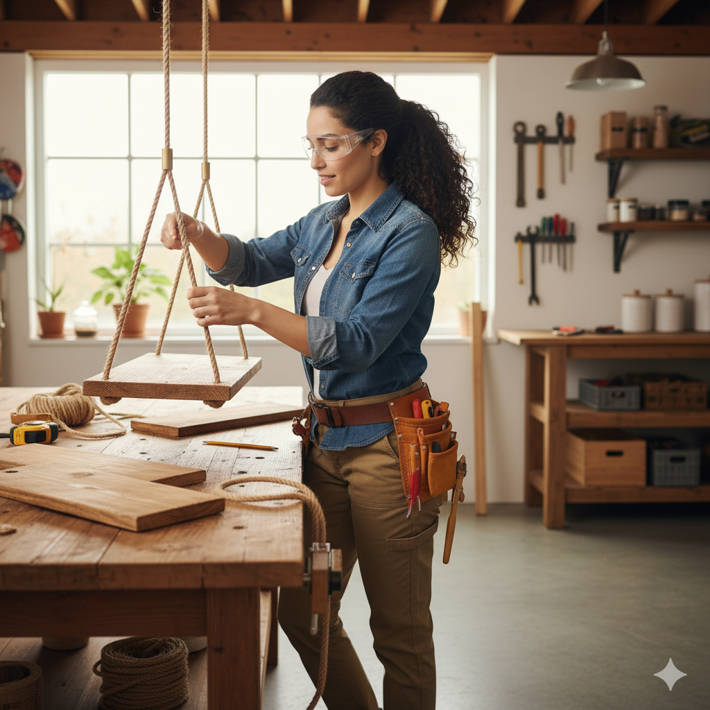 How to Make a Rustic Hanging Rope Shelf