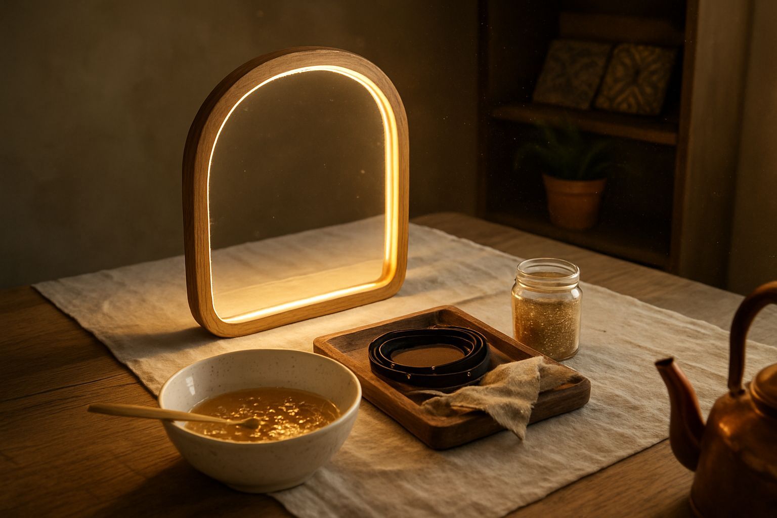 كيفية صنع مرآة مضيئة LED بالحدب