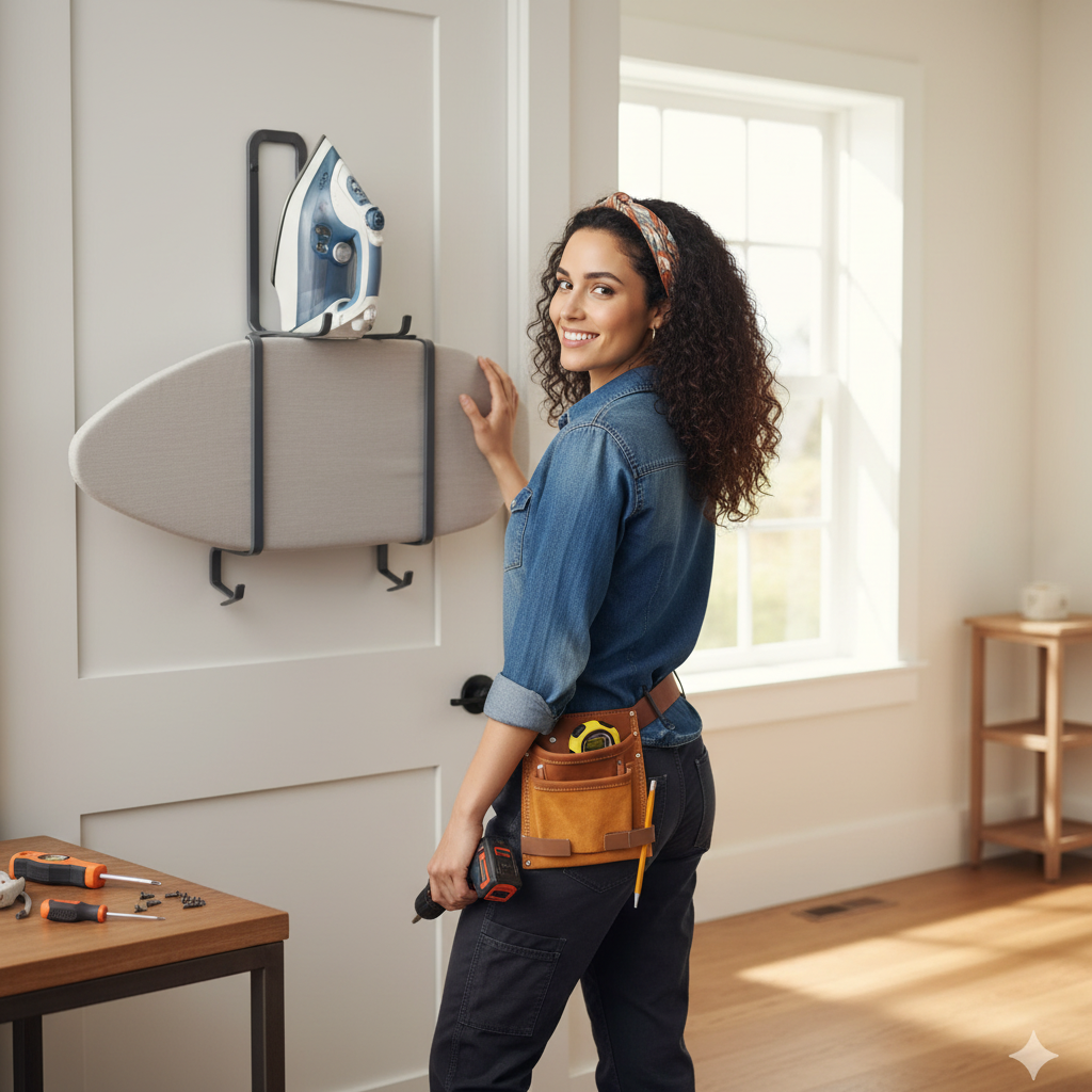 Comment installer une range-planche à repasser derrière une porte