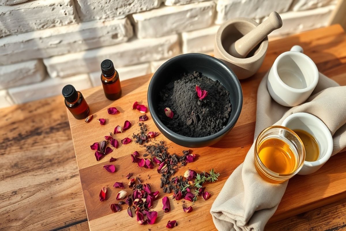 دليل شامل لصناعة ماسك الفحم والطين المنظف للجلد في المنزل