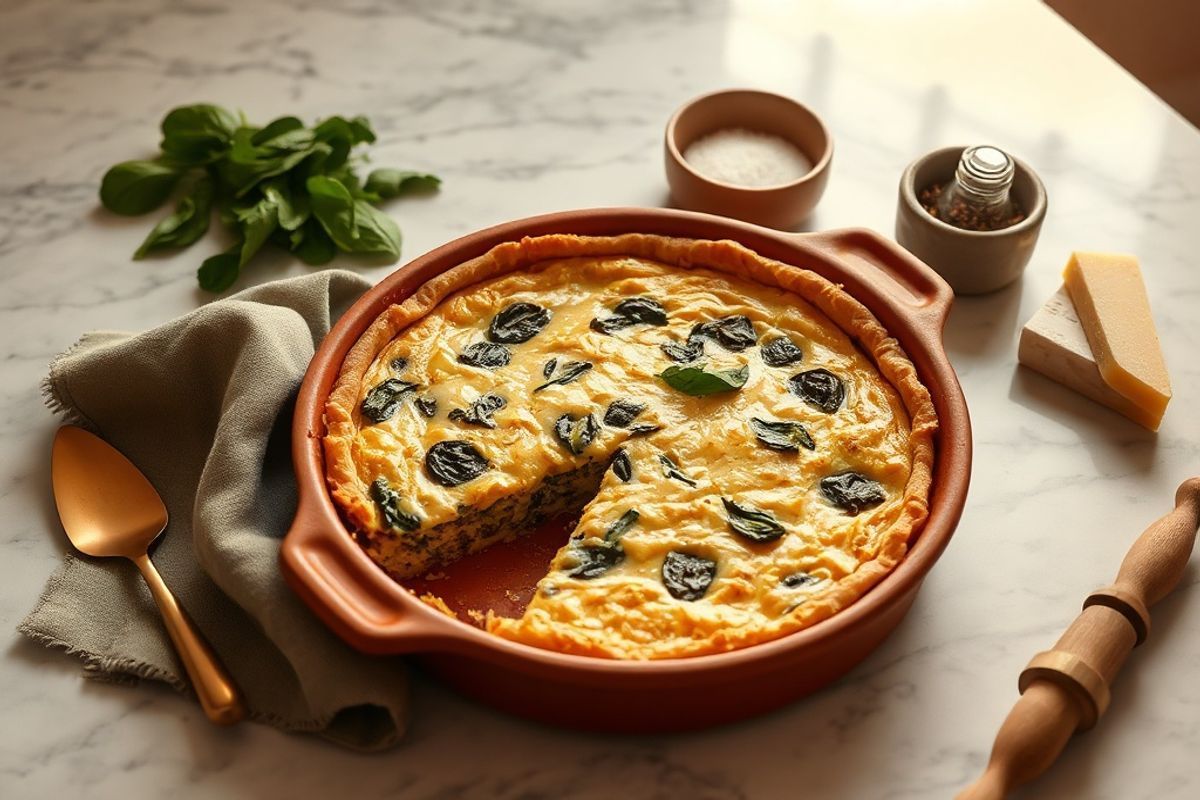 كويتش السبانخ والجبن: وصفة سهلة ولذيذة