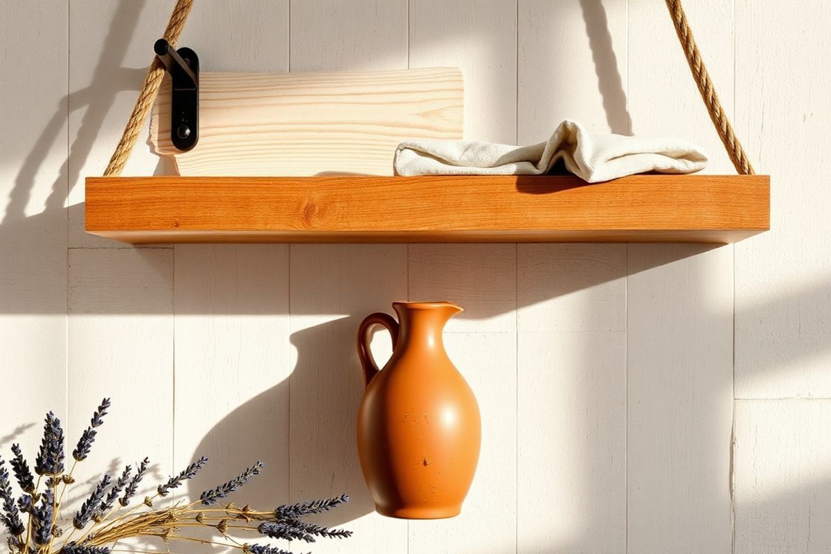 دليل شامل: كيفية صنع رف معلّق من الحبال ذو طابع ريفي