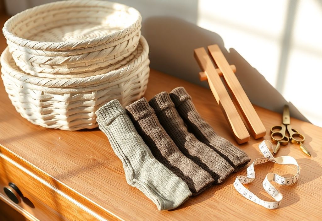 DIY Sock Drawer Organizer with Rolled Socks
