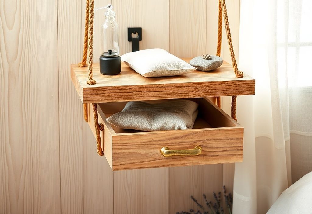 Fabriquez une table chevet suspendue en corde : tutoriel DIY pas à pas