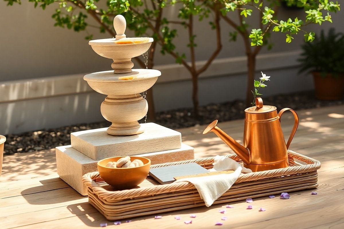 كيفية تركيب نافورة حجرية متتالية (Fontaine cascade pierre naturelle) خطوة بخطوة