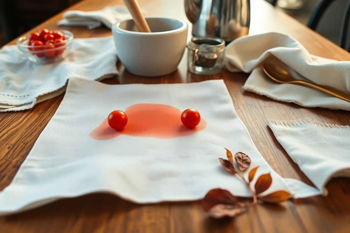 Détacher le rouge de tomate sur un tissu blanc : guide complet