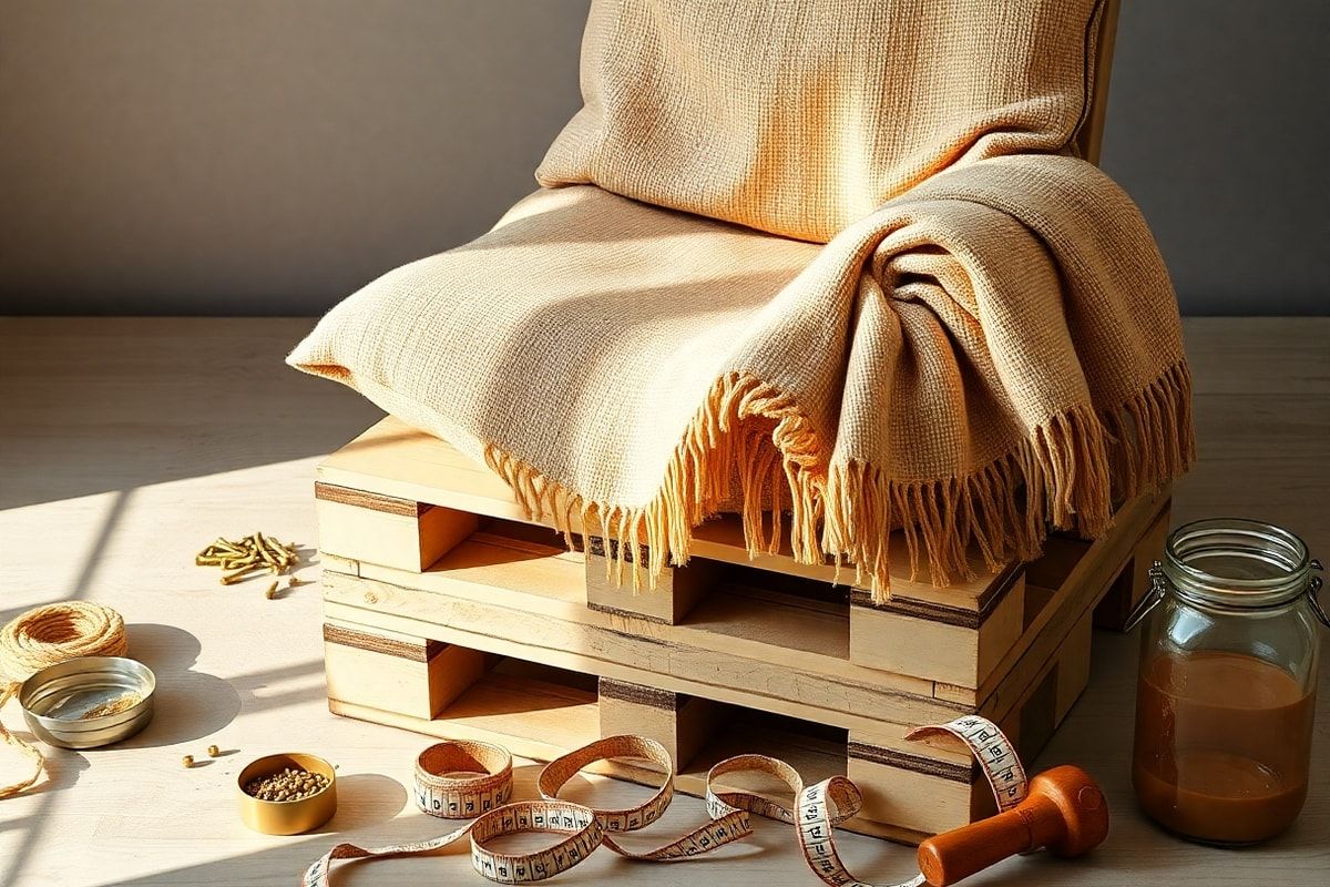 Fabriquer un fauteuil palette avec coussin épais : tutoriel DIY pas à pas